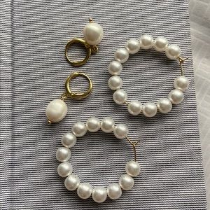 BUNDLE of Pearl Earring with Gold Details